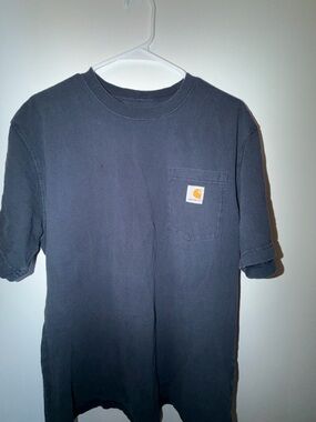 Carhartt Black Short-Sleeve Pocket Tee with Logo Patch